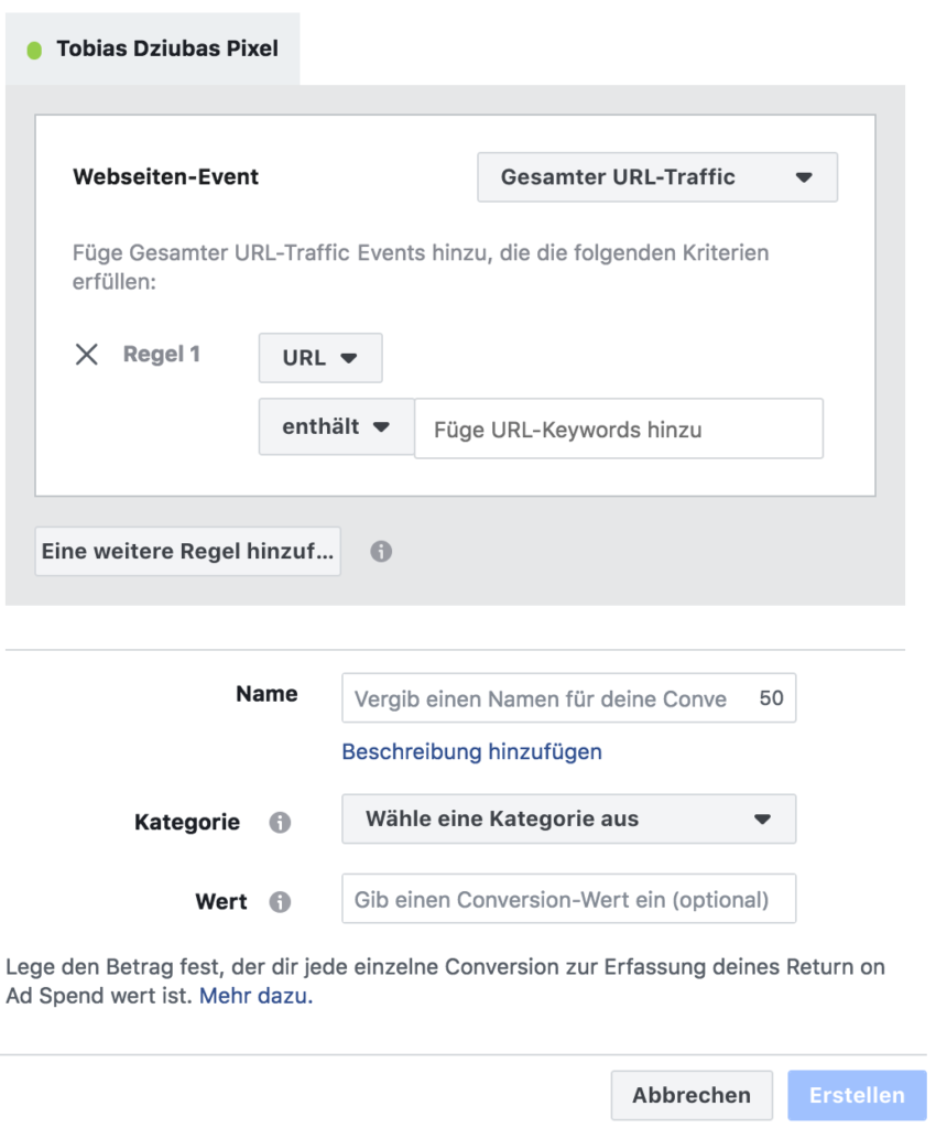Facebook Custom Coversion