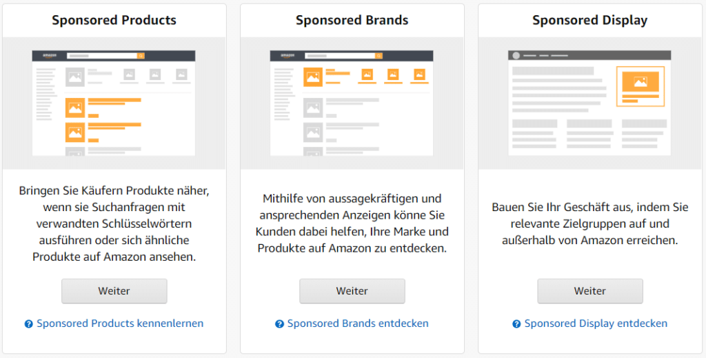 Kampagnentyp - Amazon werbung