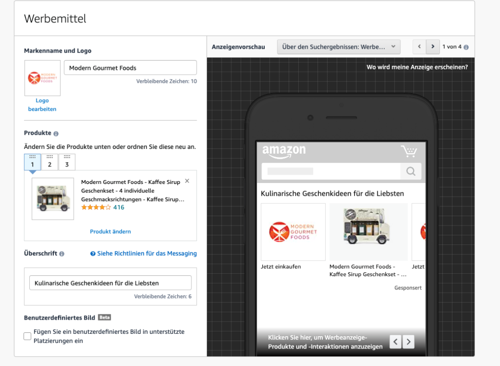 SB Amazon PPC Anzeige